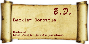 Backler Dorottya névjegykártya